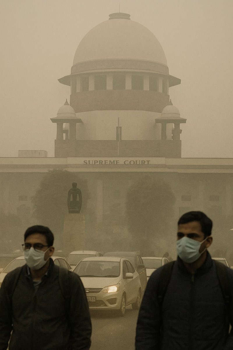 🚨 Breaking: दिल्ली-NCR में बढ़ते प्रदूषण पर सुप्रीम कोर्ट ने सख्त रुख अपनाया :

कोर्ट ने कहा कि सिर्फ अस्थायी पाबंदियों से हवा साफ नहीं होगी, लगातार वैज्ञानिक मॉनिटरिंग ज़रूरी है।

CAQM से विस्तृत रिपोर्ट मांगी गई है और AQI मॉनिटरिंग सिस्टम की सटीकता पर सवाल उठाए गए। अगली सुनवाई