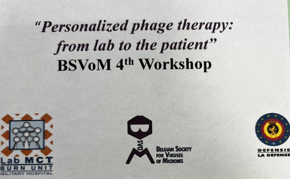 Olaf_Tyc's tweet photo. Off to a 2-day workshop about Personalized Bacteriophage Therapies in Brussels, Belgium 🇧🇪.Hosted by the @BSVoM_official looking forward to great scientific exchange. https://t.co/sVhgsZijNB