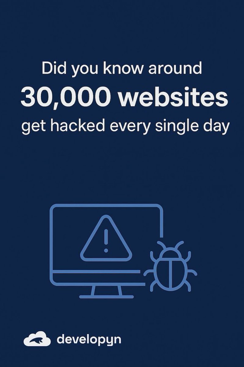 developyn's tweet image. 30,000 websites get hacked every day.
At Developyn, we keep your business safe with secure code, robust systems &amp;amp; ongoing monitoring. Focus on growth, leave security to us.
Learn more: developyn.com
#CyberSecurity #WebSecurity #DataProtection