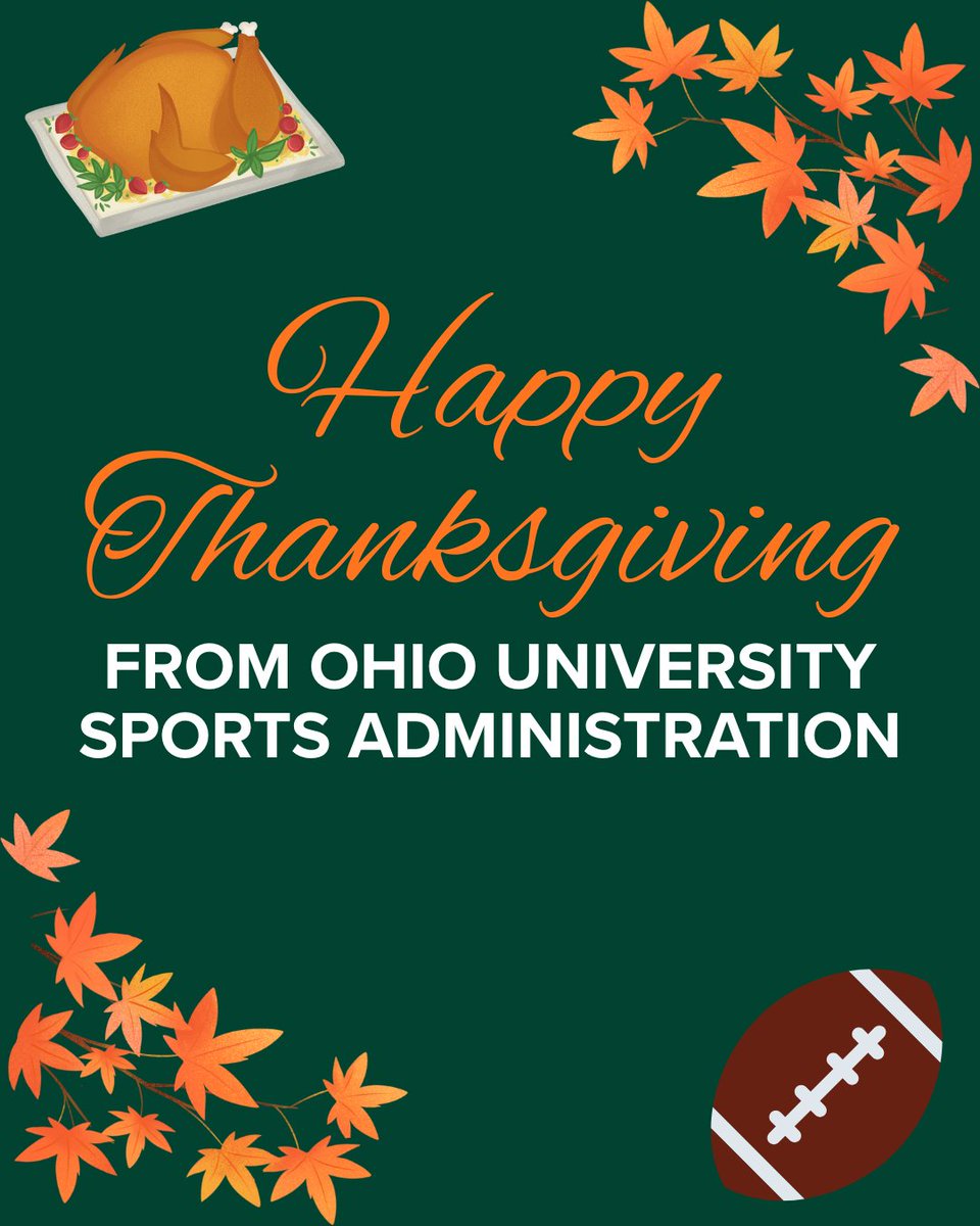 OhioUSportsAd's tweet photo. This Thanksgiving, we would like to thank our phenomenal students, faculty, alumni, and community for continuing to make Ohio University Sports Administration incredible. We are forever grateful for you.
#OHIOFamily😼 https://t.co/ZWNZxlRPqD