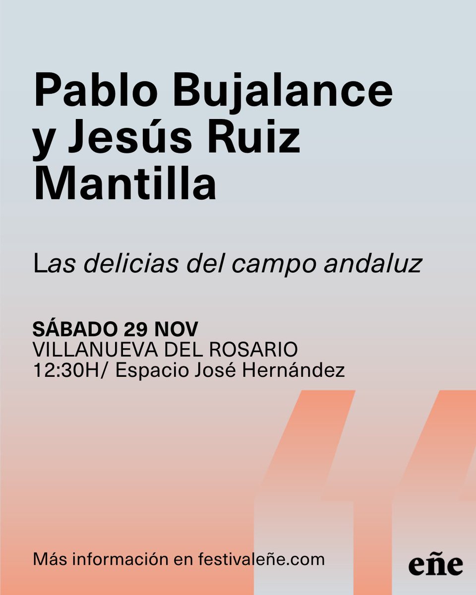 Mañana y pasado en el Festival Eñe. Literatura, barrio, pueblo y cosas de comer. Os espero.