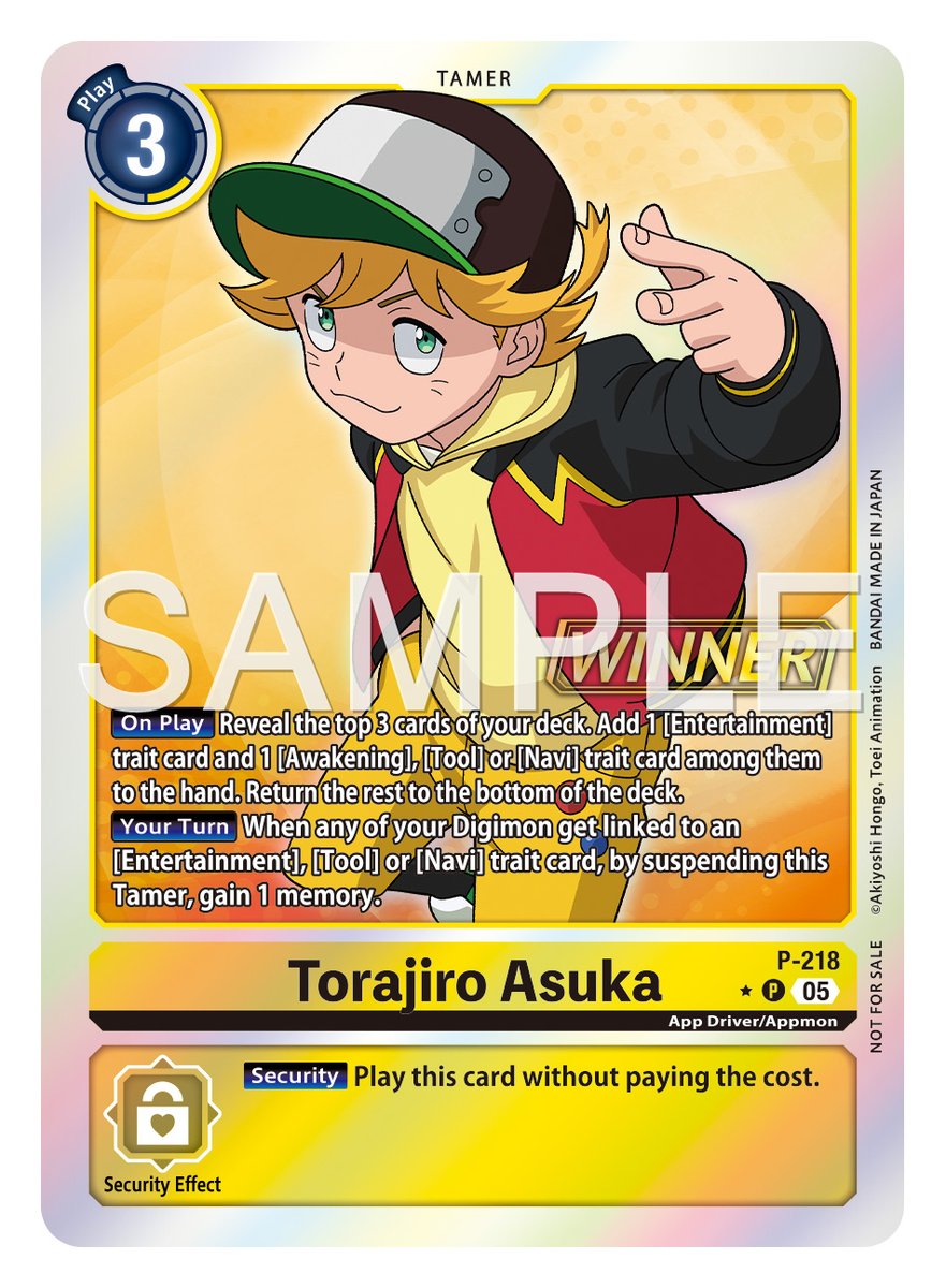digimon_tcg_EN's tweet image. [Card Reveals]

Hello Digimon Tamers!
Today’s cards are [P-218 Torajiro Asuka]!

Official Store Tournament 2026 Vol. 1
January 1 – March 31, 2026
world.digimoncard.com/event/2026/sto…

#DigimonCardGame
#DigimonTCG
#Digimon
