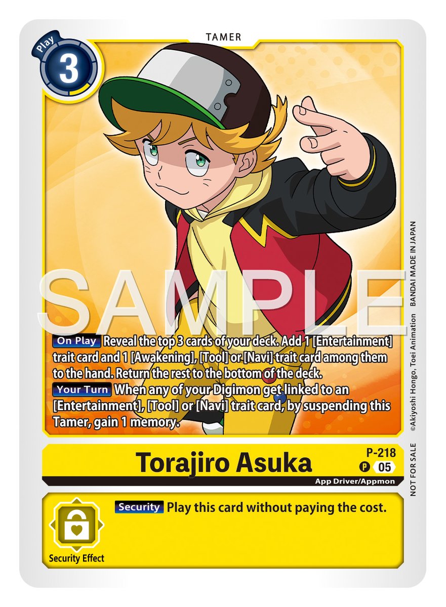 digimon_tcg_EN's tweet image. [Card Reveals]

Hello Digimon Tamers!
Today’s cards are [P-218 Torajiro Asuka]!

Official Store Tournament 2026 Vol. 1
January 1 – March 31, 2026
world.digimoncard.com/event/2026/sto…

#DigimonCardGame
#DigimonTCG
#Digimon