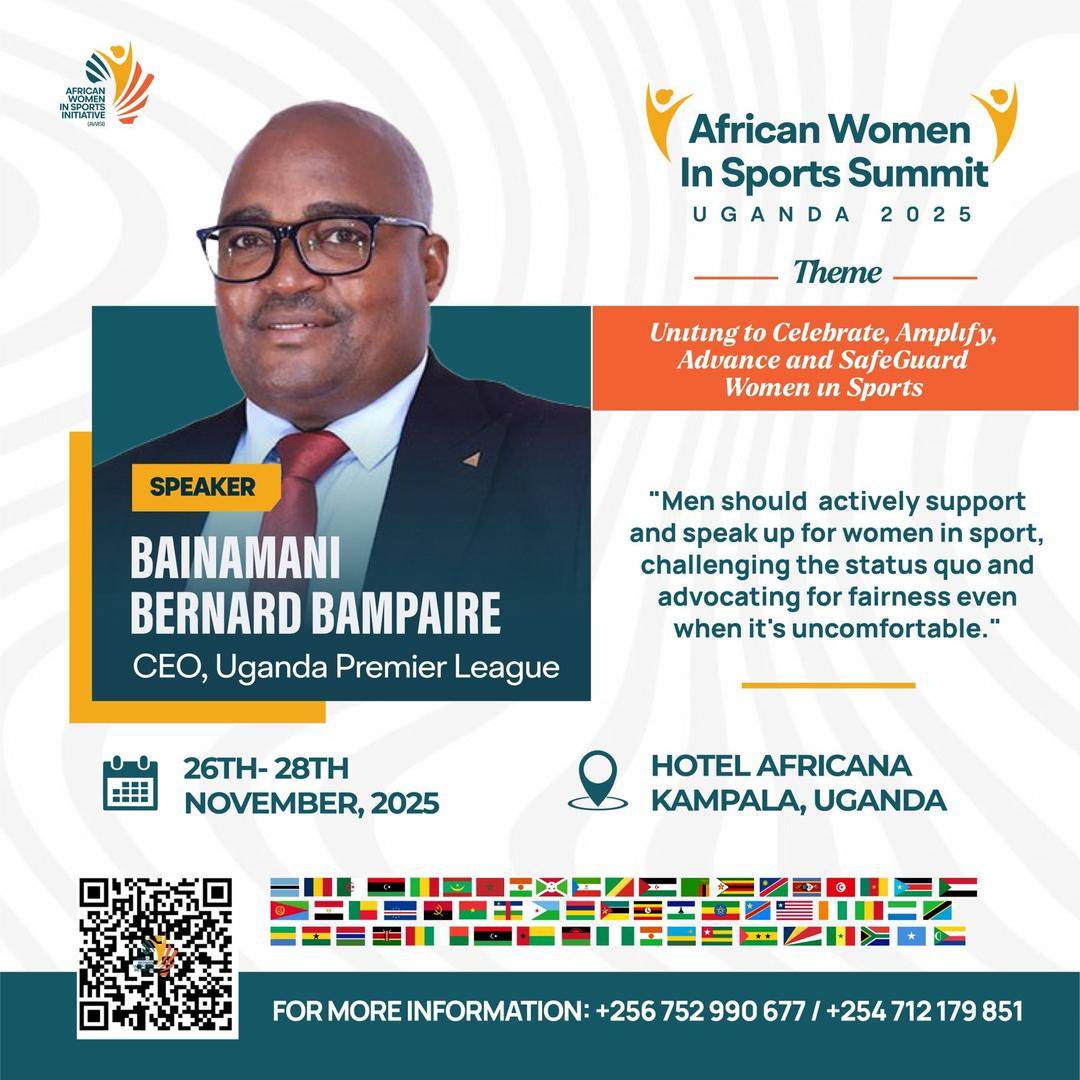 The <a href="/UPL/">StarTimes Uganda Premier League</a> CEO Bainamani Bernard Bampaire will speak at the <a href="/AWISI_Women/">AWISI WOMEN</a> Summit 2025 in Kampala. His participation reaffirms our commitment to advancing, amplifying and safeguarding the role of women in sport across the continent.
#TogetherWeWin
#AWISISummit2025