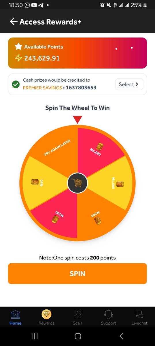 GucciMa1037's tweet image. 12. You&apos;ve made it to the wheel now you can spin with your initial 5000 points and also earn more points and keep spinning.