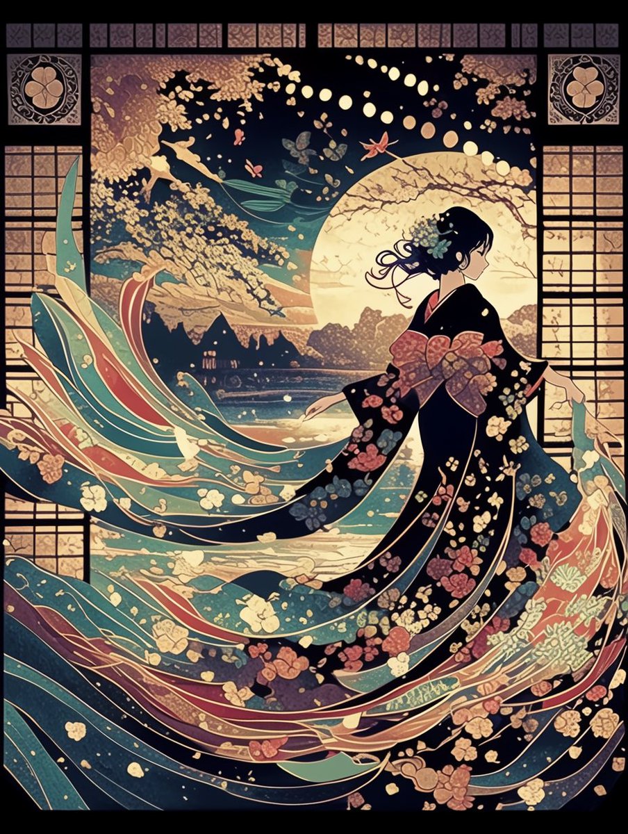 月譚ノ黒衣』 ― 夜風にほどける和の夢 ― **「満ちゆく月が 静かに彼女