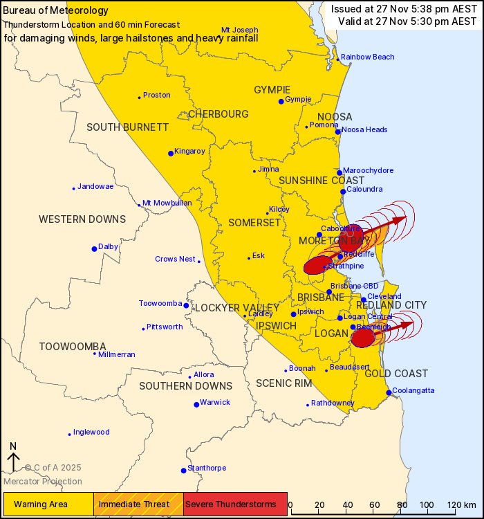 Hitchy04's tweet image. Captured these severe #thunderstorms as they pushed offshore in the #Brisbane area this evening. 

Looked spectacular with the sun setting.