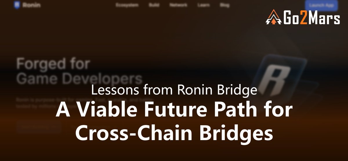 0x_Go2Mars's tweet image. Lessons from Ronin Bridge: A Viable Future Path for Cross-Chain Bridges

✅How can we provide better cross-chain services? 
✅How can we explore new market opportunities under the dominance of giants like Pyth and LayerZero? 
✅Besides gas fee revenue, what other potential income…