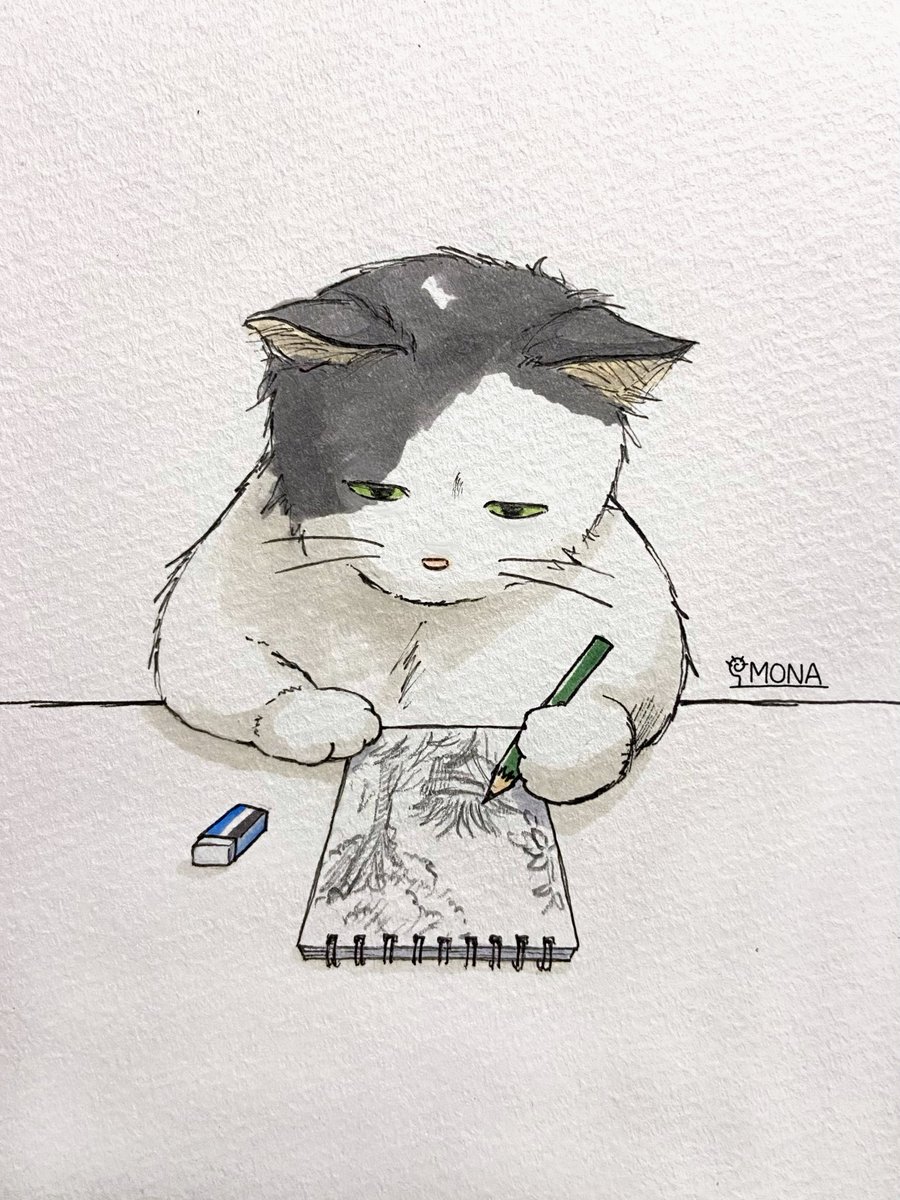 おうじろうだって描ける🐱 #アナログイラスト