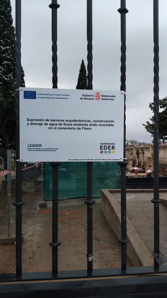 Mejoras en #accesibilidad en el cementerio de #Fitero
Obra cofinanciada por #FEADER en un 45% y <a href="/gob_na/">Gobierno de Navarra</a>   en un 55%
<a href="/de_fitero/">Equipo de Gobierno. Ayuntamiento de Fitero</a> 
<a href="/ConsorcioEder/">ConsorcioEder</a>