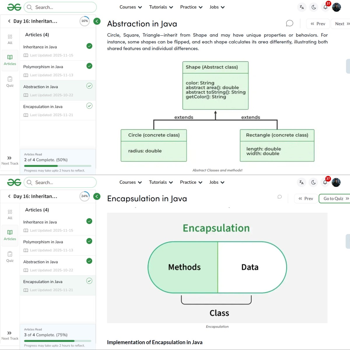 amanhaidry's tweet image. #Java from @geeksforgeeks 🚀
✅Inheritance
 → Single
 → Multilevel
 → Hierarchial
 → Multiple (Through Interface)
 → Hybrid
✅Polymorphism
 → Compile Time (Method Overloading)
 → Run Time (Method Overriding)
✅Abstraction
✅Encapsulation

#365DaysOfCode  #GeeksforGeeks