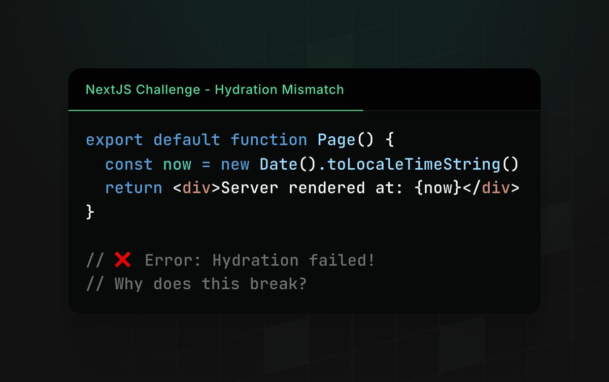 powder_as's tweet image. Good Morning everyone ☀️

Here is a challenge for today.

#nextjs #typescript #codingchallenge