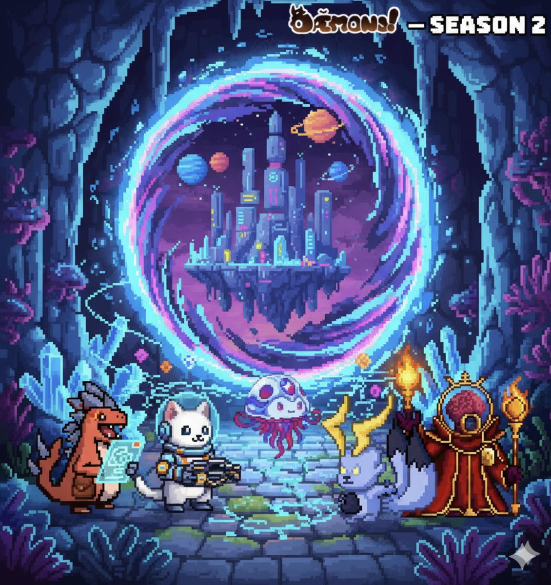 Immutable's tweet image. .@daemons_gamefi Season 2 is here. 

Embark on your Dæmon’s journey in a brand-new P2A Season with bigger rewards, exciting updates, and fresh quests.

Head on over to the Dæmon’s Page: points.daemons.app/home and Immutable Play play.immutable.com/games/daemons/ to compete for 1M $DMN and…