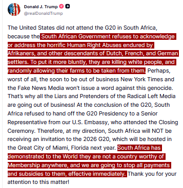 The moment Donald Trump realizes that South African have qualified for Worldcup, he will attempt to prevent Bafana Bafana from participating next year.  😂🤣 All South Africans visas will be revoked,😂 but we are going. Lets all meet in the US for G20 and Worldcup.