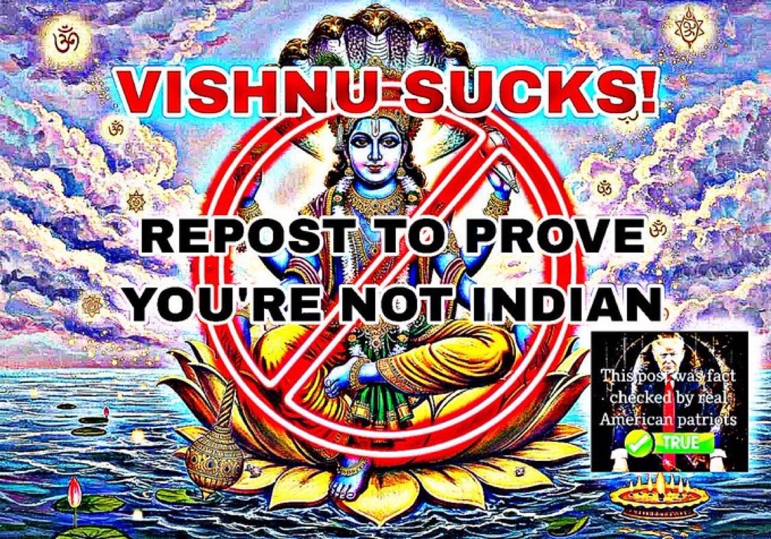 ymous737800's tweet image. It makes the saars mad when you do, I CURSE VISHNU