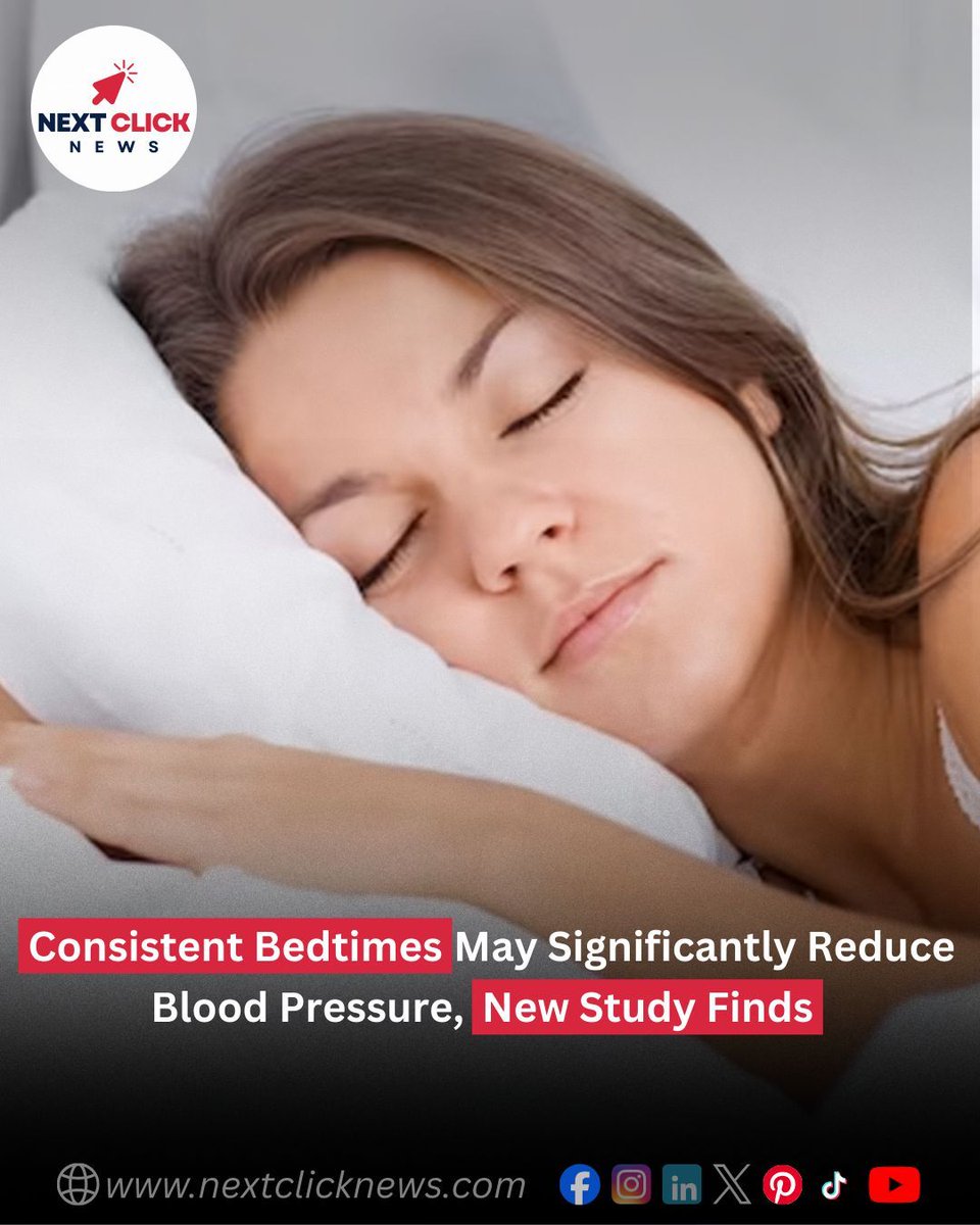 NextClickNews's tweet image. 😴 New Study Links Consistent Bedtimes to Lower Blood Pressure
A new study has found that maintaining consistent bedtimes can significantly contribute to reducing blood pressure. 

🔗 News link: nextclicknews.com/consistent-bed…

#nextclicknews #healthnews #sleeproutine  #bloodpressure