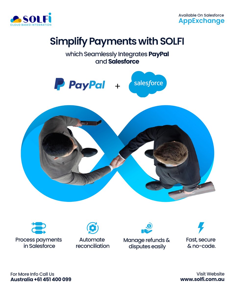 SOLFI_SF's tweet photo. Unlock seamless PayPal payments in Salesforce with SOLFI! Automate transaction reconciliation and manage disputes in real time.
#PayPal #Salesforce #SOLFI #CRMIntegration #PaymentGateway https://t.co/ZOKZ20atsF