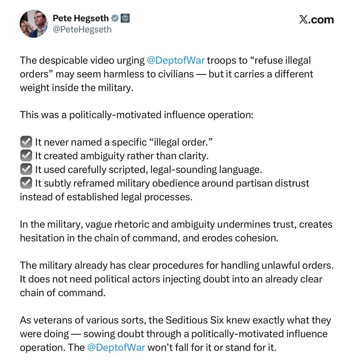 yesheisalive's tweet image. I agree 100.  Secretary Hegseth explained it perfectly.