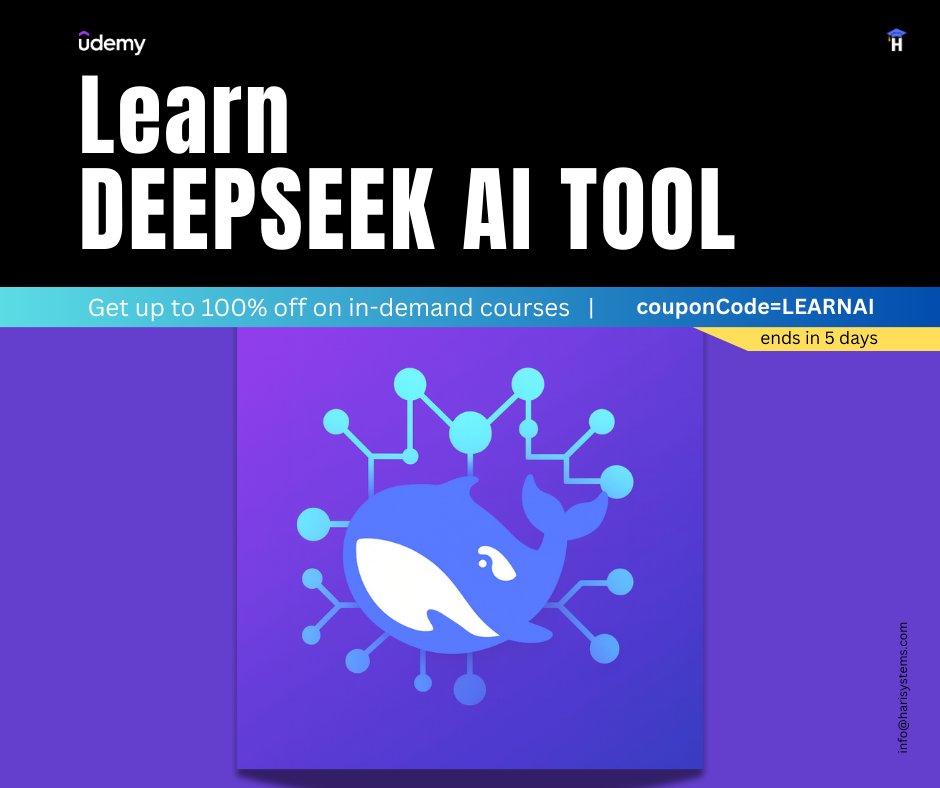 harisystems's tweet image. DeepSeek Masterclass: A Complete DeepSeek Zero to Hero!
udemy.com/course/deepsee…
#aitool #deepseek #openai #ai #blackfriday #offer #udemy #free