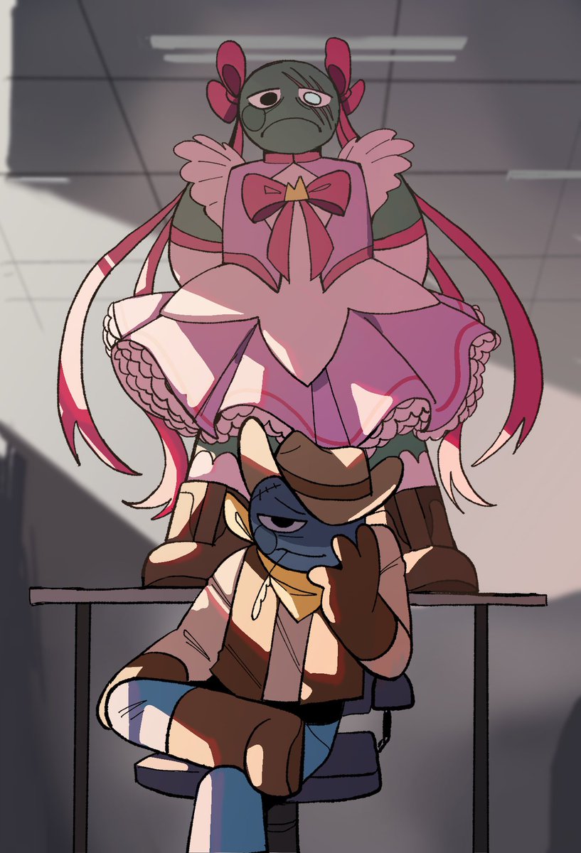 FallenOffPlanet's tweet image. Peak characters in pink dresses