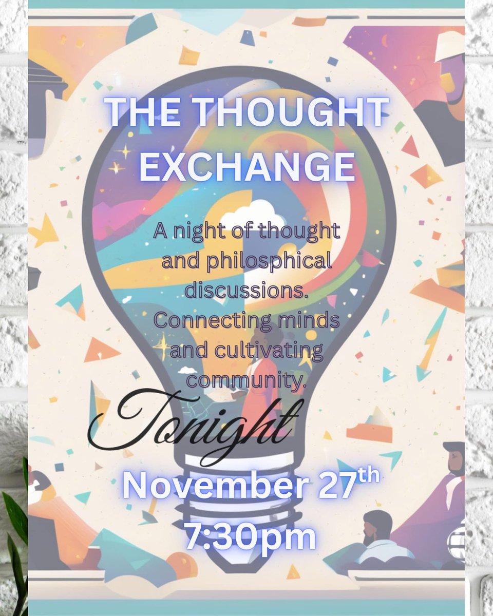 💡 💡 TONIGHT THURSDAY 💡 💡
Hoole Community Centre, Westminster Road, CH2 3AP.

This new community group is starting TONIGHT Thursday 27th November 2025 at the Hoole Community Centre.
 
💡 THE THOUGHT EXCHANGE 💡

It is a relaxed evening of thoughtful conversation and