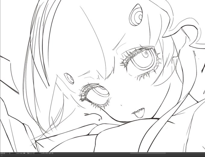 フォロワーの描くばちばちまつげが可愛いから真似して描いてるんだけど作画コストやばいかも 