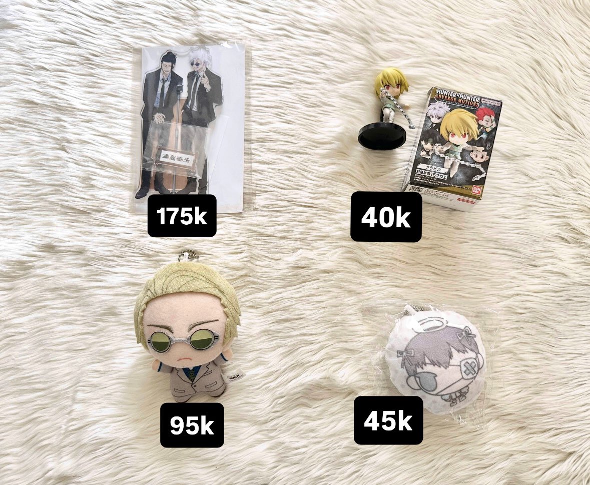 wts want to sell
satosugu gojo geto standee, chibigurumi nanami, figure kurapika hxh, fanmade kageyama

📍depok, ina
exc. admin 🍊

#warunganime #warungjjk #warunghxh #warunghaikyu