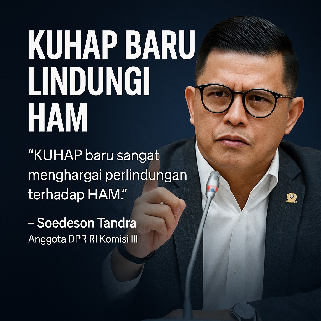 HumasReceh's tweet image. KUHAP baru membuat proses peradilan lebih manusiawi karena prinsip #PerlindunganHAM kini menjadi dasar setiap langkah hukum. Mekanis­menya lebih transparan dan adil, menegaskan bahwa negara serius menjaga martabat manusia.