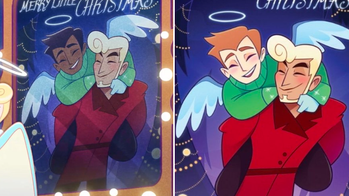 vivziereceipts's tweet image. Morgana's response to the Christmas poster snafu versus Vivienne's.