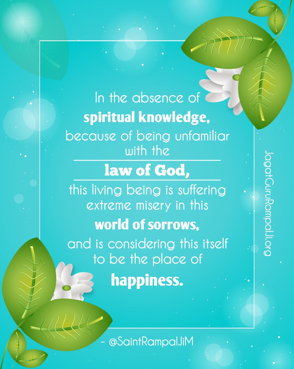 taapsee_6's tweet image. #GodMorningThursday
In the absence of spiritual
knowledge, because of being unfamiliar with the law of God,
this living being is suffering extreme misery in this world sorrows, &amp;amp; is considering this itself to be the place of happiness.
Must Watch Sadhna tv-7:30 PM
#thursdayvibes