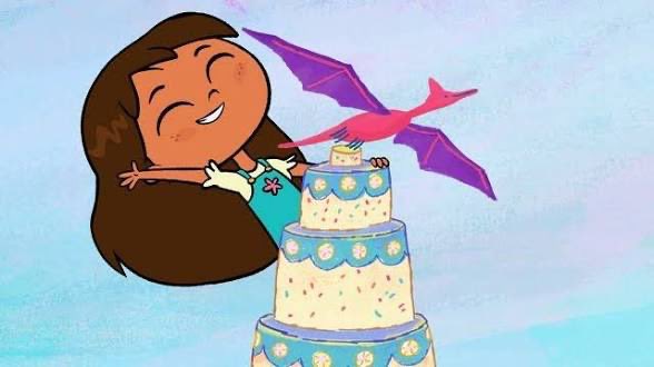 littlekev811's tweet image. Rosie’s on the pterodactyl cake. 🍰 #NationalCakeDay #rosiesrules