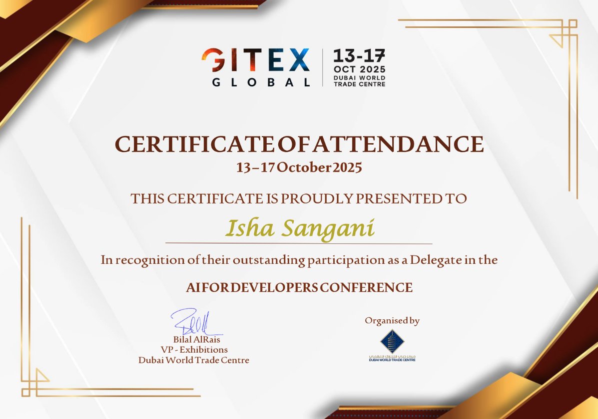 Ishhux1's tweet image. Honoured to be a Delegate at GITEX Global 2025 – AI for Developers Conference.
Every event, every conversation, every session adds a new layer to my journey as a UX Designer &amp;amp; Product Manager.
Grateful for the exposure, the learning, and the people I met.
#Tech #AI