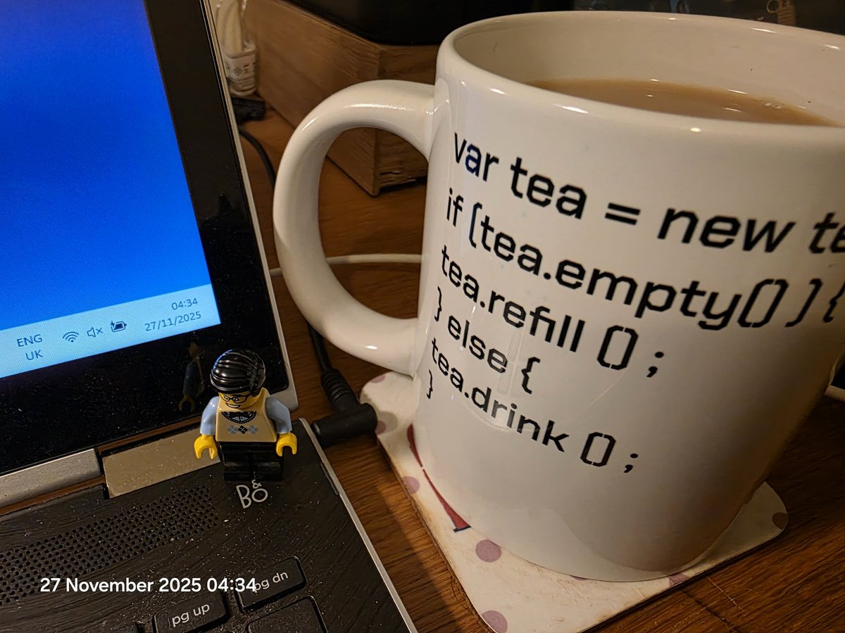 TsuiAllen's tweet image. As promised, today's #morningmugshot #StuffOffMyDesk is this Lego mini-figure of me because I'm off to Portsmouth today to attend a #CodingSuccess2025 workshop with the terrific team from @raisingrobots