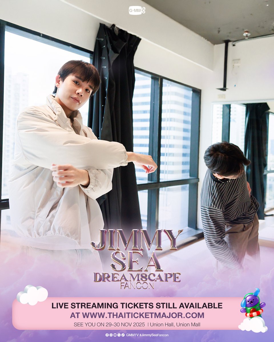 GMMTV's tweet image. &quot;จิมมี่-ซี&quot; เตรียมมาเจอกับทุกคนในวันที่ 29-30 นี้แล้ว ทุกคนพร้อมกันหรือยังครับ!

แล้วมาเจอกันใน “JIMMY SEA DREAMSCAPE FANCON 💭” #JimmySeaFancon

📌 Buy Live Streaming Tickets 👉 shorturl.asia/M0U7L
SEE YOU ON 29 - 30 NOV 2025 | Union Hall, Union Mall

#GMMTV
@jimmyyjp_…