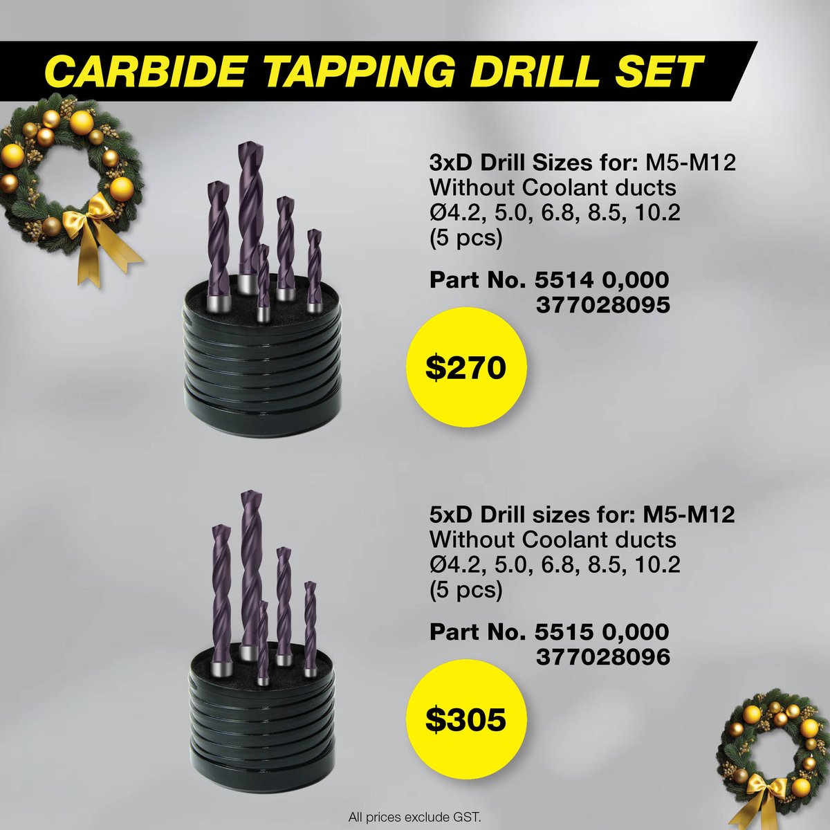 GuhringAus's tweet photo. Get a Guhring Set for Dad this Christmas! 🎄⛄🎁

Promotion valid until end of December. All prices exclude GST.

#guhring #guhringaus #guhringaustralia https://t.co/kgB9TleNGj