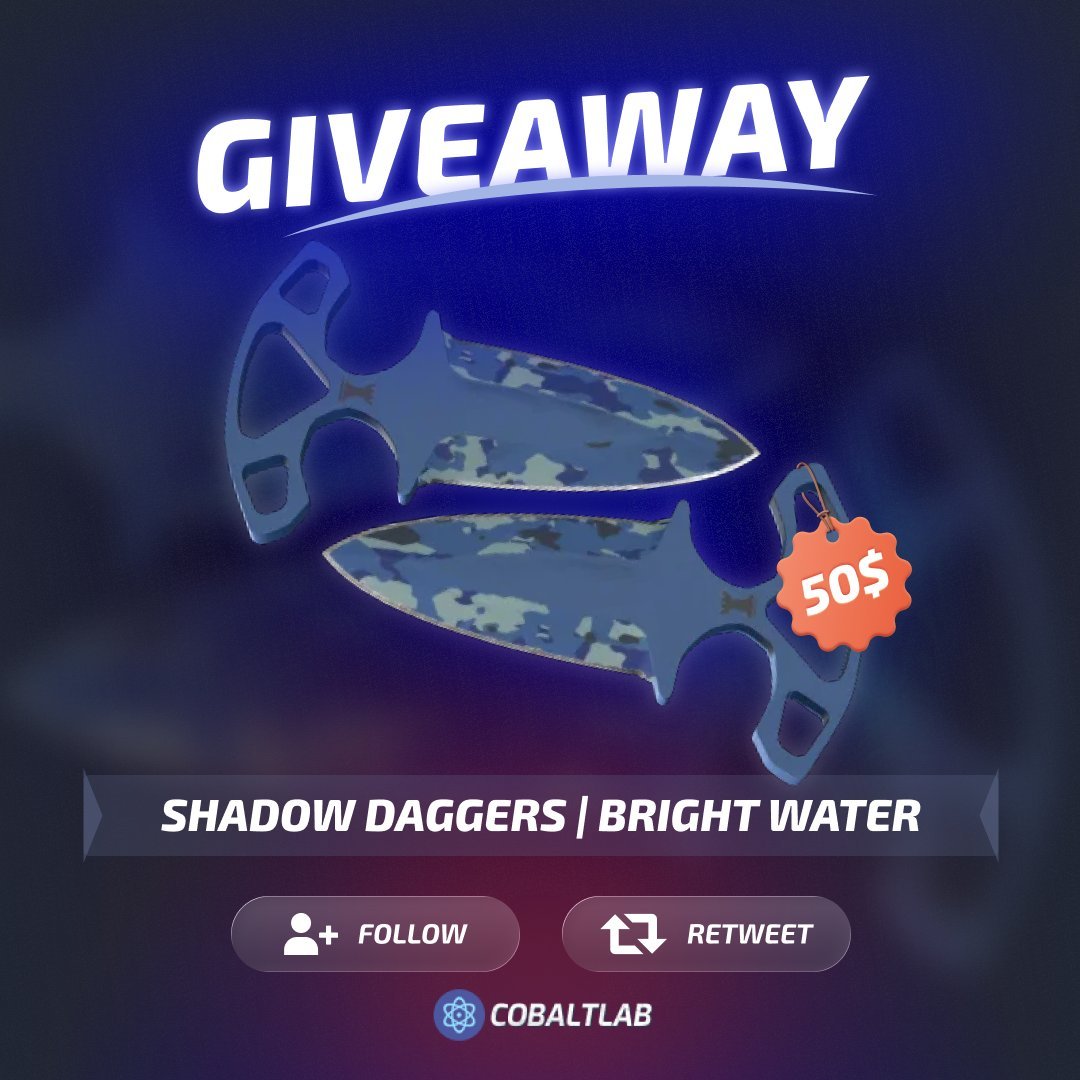 elfanta_'s tweet image. $50 Shadow Daggers | Bright Water Giveaway! 💰

🔹Follow me &amp;amp; @Cobaltlabrust
🔹Like &amp;amp; Retweet
🔹Tag a friend

⏰ Winner will be picked in 72 hours