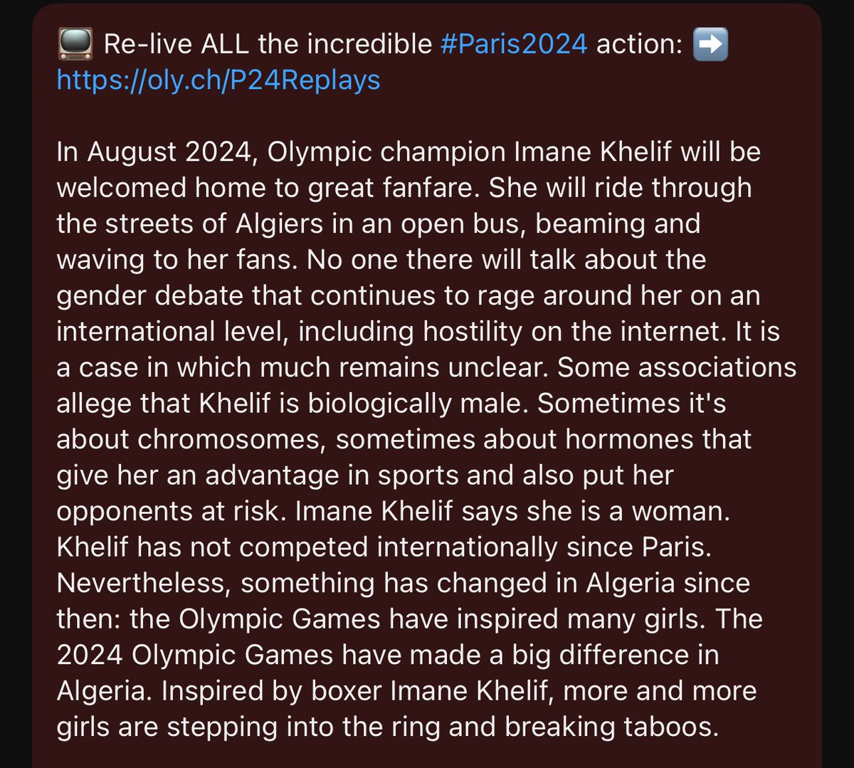 preta_6's tweet image. 🚨The official @Olympics YouTube channel posted this video 16 hours ago. 

Those of us thinking that the IOC would ban men from women’s sports may have been had. Not a good sign.