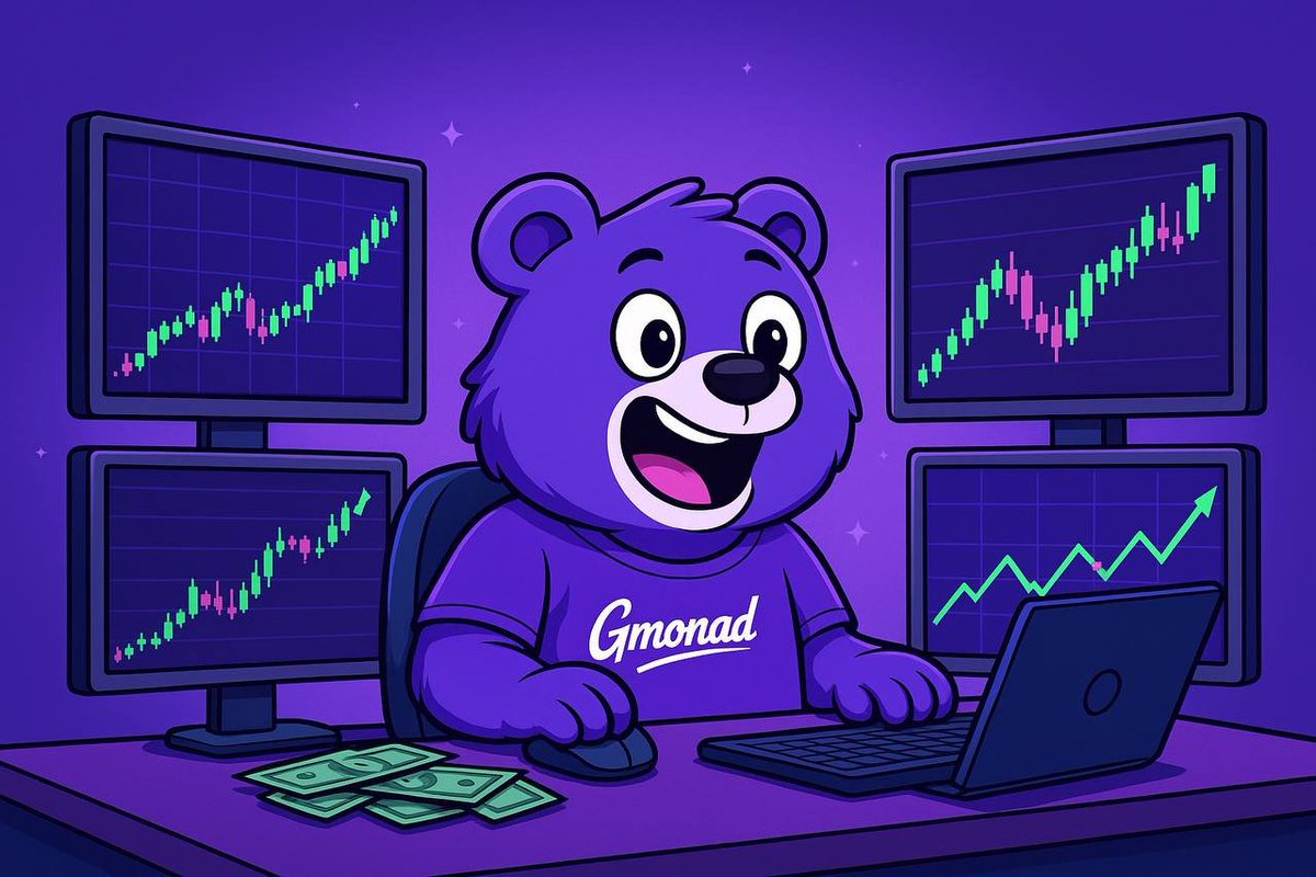 Gmonadweb's tweet image. While trading on #MONAD, enter the $GMONAD contract (0x1f80c65cc2c37af84abbe1ea03183a624a6f8888) to obtain $GMONAD. Let&apos;s become one family!

$GMONAD — The very first true Meme Coin on #Monad 🟣