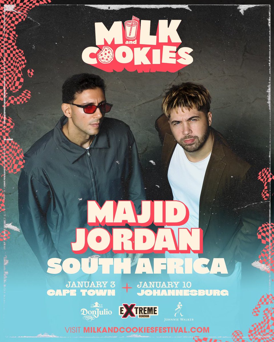 milkcookiesfest's tweet image. Back for the first time to 🇿🇦 in over 7 years, we’re thrilled to have @majidjordan at #MilkCookiesFest 

BE OUTSIDE 🔜🥛🍪 milkandcookiesfestival.com