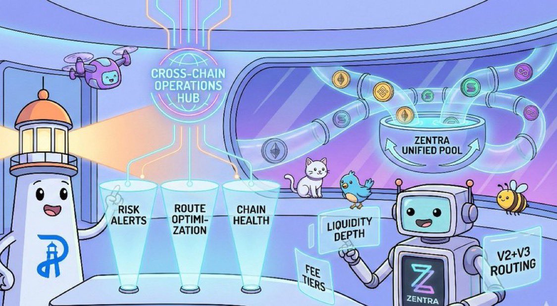 Money__kicks001's tweet image. @pharos_network x @zentrafi 
Cross-chain trading made simple:
Pharos powers clarity &amp;amp; routing, while Zentra optimizes AMM depth, fees, and V2+V3 swaps — all inside one unified control room.
ETH BSC SOL Pol → flowing smoothly into Unified Liquidity.

#PharosPathfinders #Week3