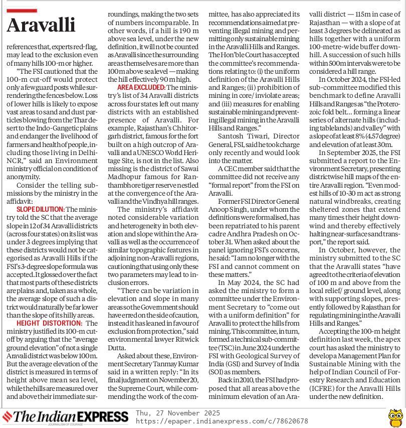 Jairam_Ramesh's tweet image. The Aravalli Hills extend from Delhi through Haryana and Rajasthan to Gujarat. Over the years they have been devastated by mining, construction, and other activities in violation of all regulations and laws. 

Now it appears that this sensitive and sprawling ecosystem will be…