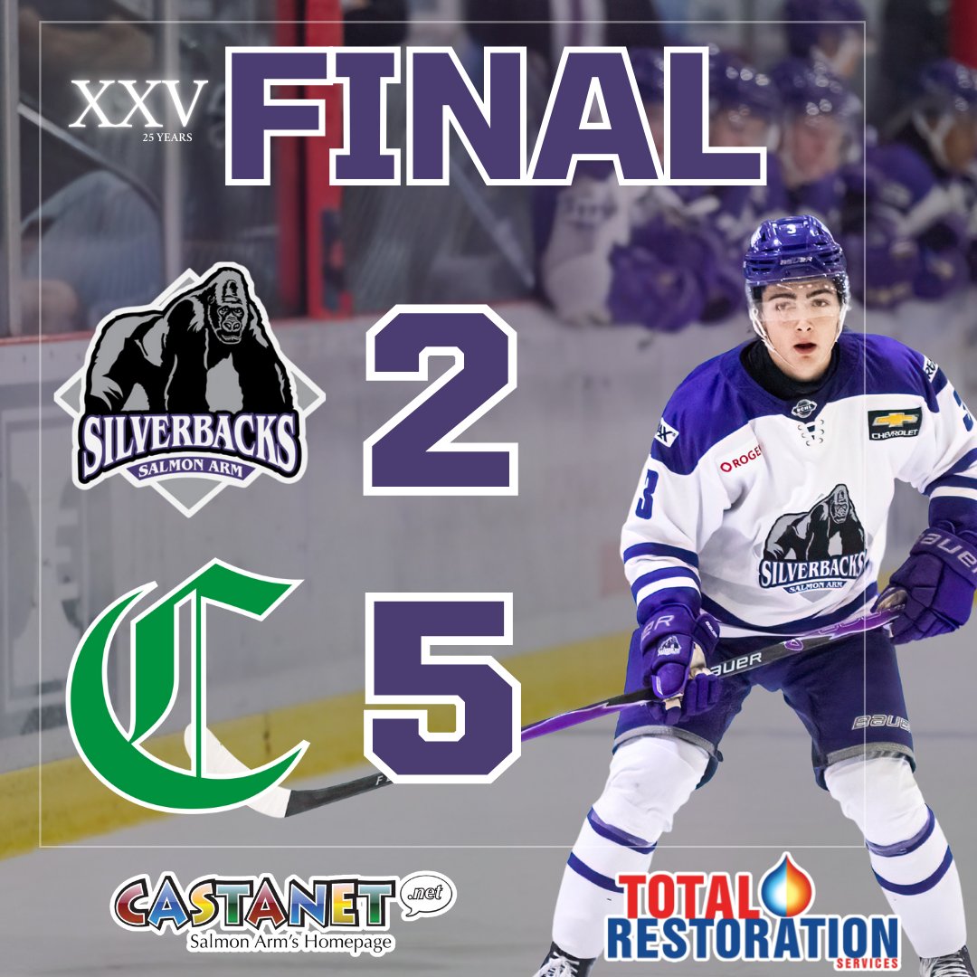 SASilverbacks's tweet image. The Silverbacks fall 5-2 to the Sherwood Park Crusaders.

Goals were scored by Tanner Walos and Jack Toogood.