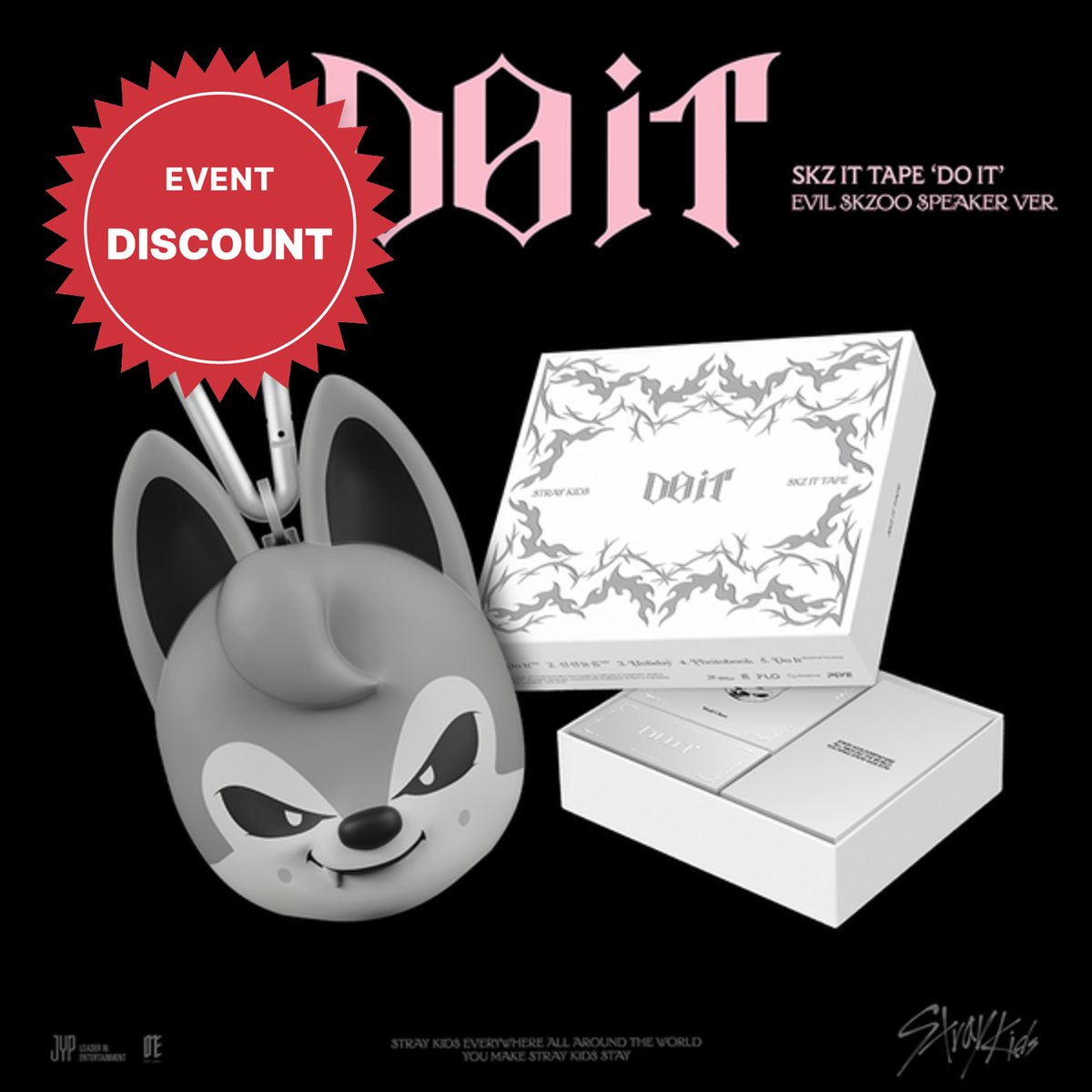 [📢]  스트레이 키즈 (Stray Kids) - SKZ IT TAPE [DO IT] (EVIL SKZOO SPEAKER Ver.) 공동구매 OPEN 💟

💌 올엠디만의 특별 할인이 도착했어요 🎵

⭐ 올엠디 특가 할인
🎁예약판매 특전 포토카드 8종 중 1종 랜덤 온팩 증정

KR : bit.ly/4hkfFqg
EN : bit.ly/3WQEWyE
JP :