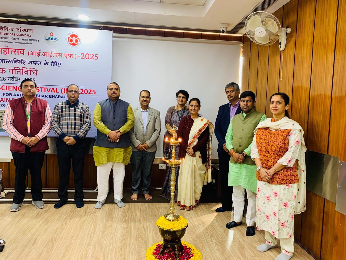 ViBHaMeerut's tweet photo. India International Science Festival Curtain Raiser Programme was successfully conducted at the National Institute of Biological Sciences, Noida, in the gracious presence of Shri Praveen Ramdas ji, National Joint Organizing Secretary, Vigyan Bharati. https://t.co/hmif6KHAUU