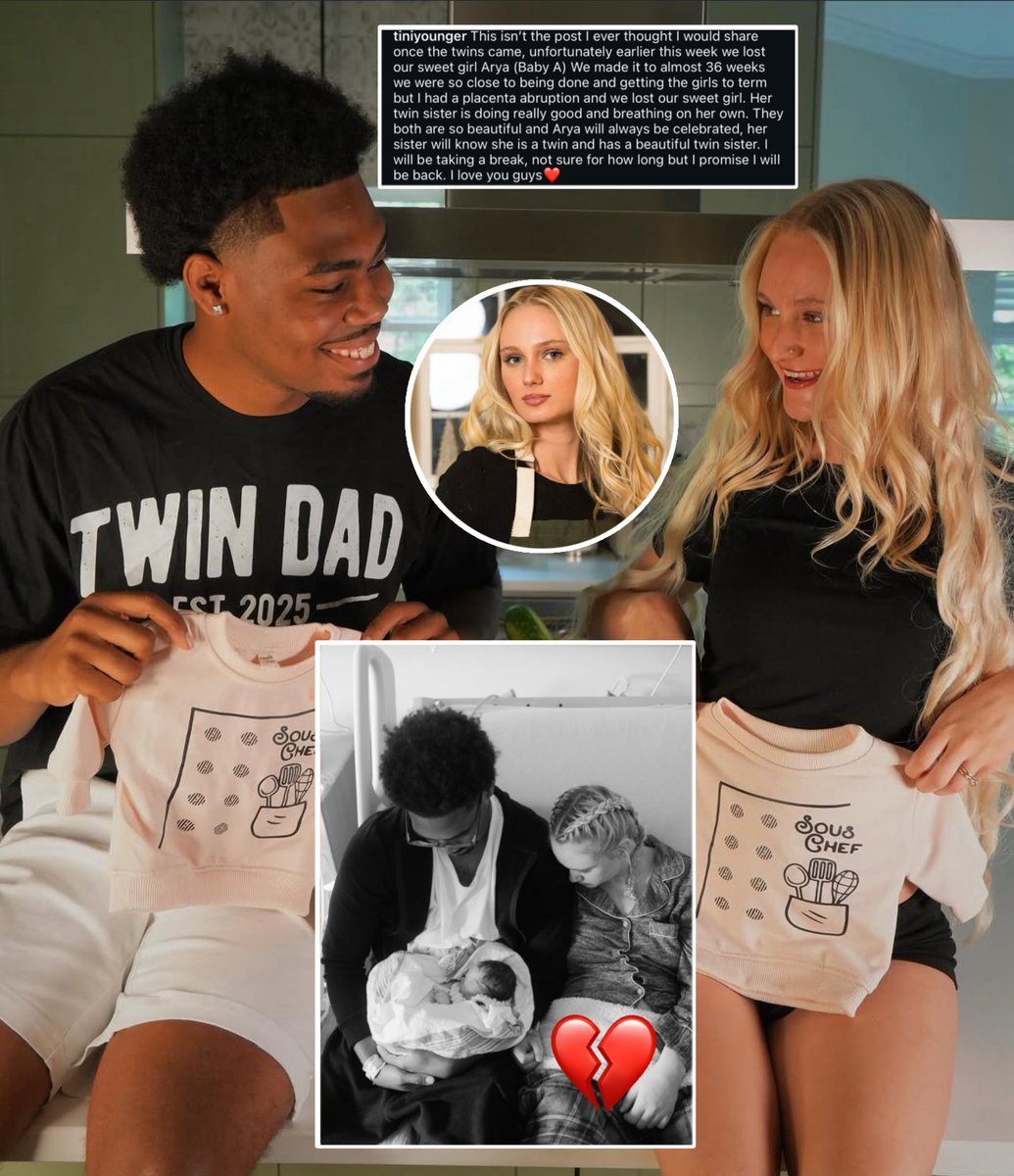 Raindropsmedia1's tweet image. Chef Tini shares the heartbreaking news of the passing of one of her newborn twin daughters. 💔🕊️