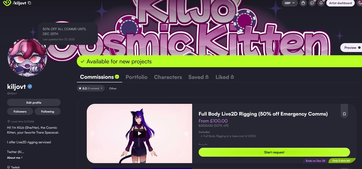 ‼️EMERGENCY COMMS‼️

I don't talk about it enough but I do offer rigging services on Vgen...and because of ongoing financial issues I'm going to open emergency slots at 50% off until December 25th.

🟢: vgen.co/kiljovt

#VtuberEN #Live2D #EmergencyComms