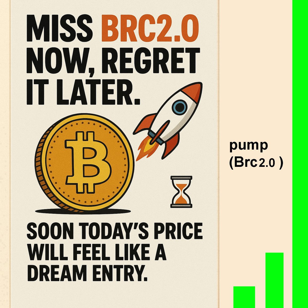 pump_brc20's tweet image. Miss BRC2.0 now, regret it later.
Soon today’s price will feel like a dream entry. ⏳🚀

pump Brc2.0

 #Bitcoin #BRC20 #PumpCoin #BTC #Altcoins #BullRun #Crypto #Blockchain #pump $pump $btc #btc #pumpbrc20 #OKX #god #jesus #ToTheMoon #Bullish #PumpBRC20 #luckycoin #thetime #brc2