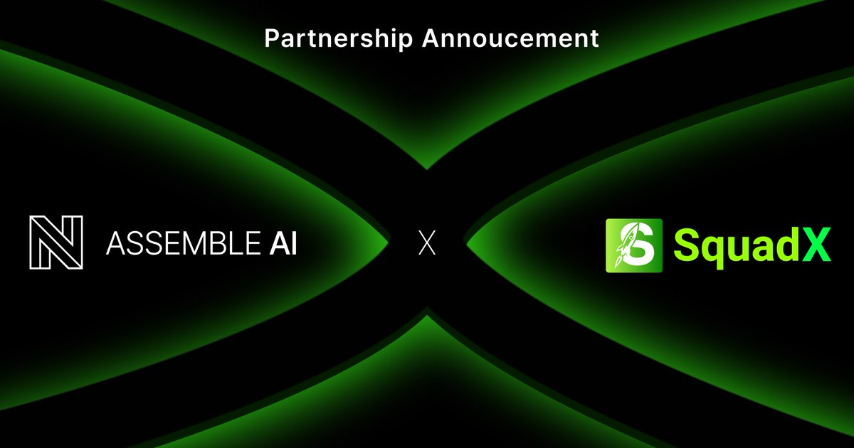 Assemble_io's tweet image. Assemble AI 🤝 SquadX

We’re excited to announce our official partnership with @squadx_yz , one of the most trusted engagement infrastructures in Web3. 🔥

Why this matters:

SquadX delivers real, on-chain participation at scale - not vanity metrics, but verified users,…