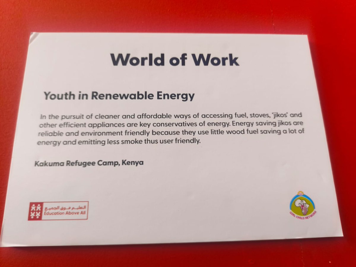 Our #greenyouth360 project is making a global mark🌍
Products created through youth-led interventions in Kakuma refugee camp &amp; the host community are being showcased by our partner, <a href="/EAA_Foundation/">Education Above All Foundation</a>, at the 12th #WISESummit in Doha, Qatar.
Proud to see their innovation recognized!