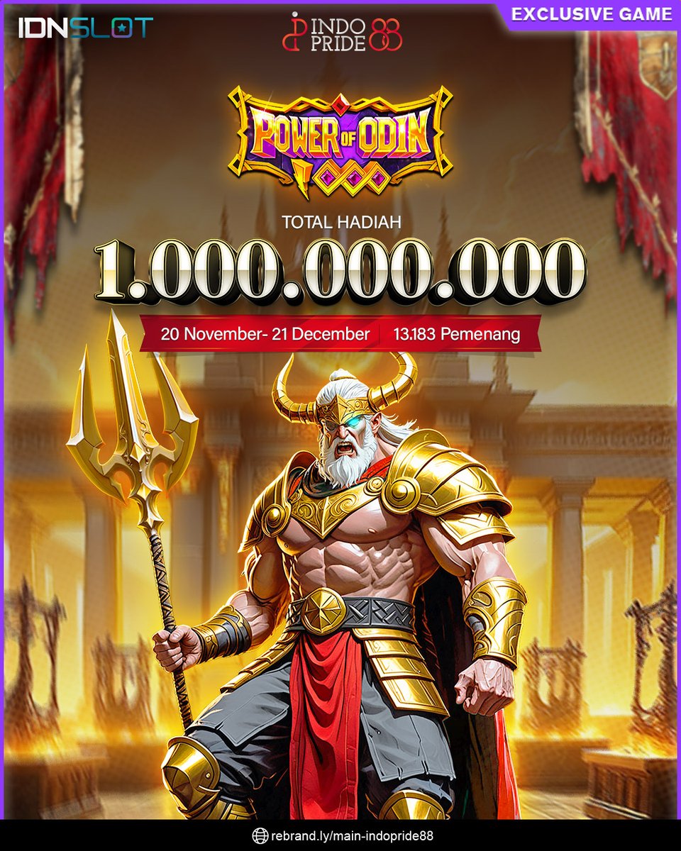 Indopride88_'s tweet photo. 🔥 ONE GAME. ONE BILLION PRIZE.
Eksklusif hanya di Power of Odin 1000 — siap jadi salah satu dari 13.183 pemenang?
If you don’t play, you’re missing out 👀💰
👉 Main sekarang di #INDOPRIDE88
#IDNSlot #OdinPower #BigWinner #GacorEvent https://t.co/yKSCeOWGLm